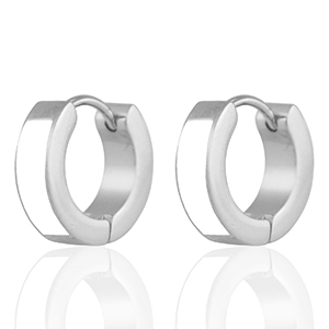 Boucles d'oreilles en acier Inox Blanc-argent&eacute;