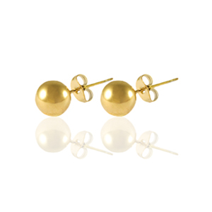 Boucles d'oreilles / puces d&rsquo;oreilles en acier Inox 4mm Dor&eacute;