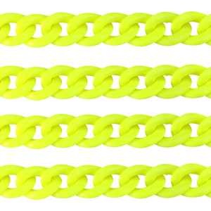 Cha&icirc;ne acrylique 18mm brillante Jaune n&eacute;on