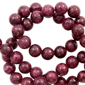 Pierres naturelles Jaspe Dalmatien 8mm Rouge chaud