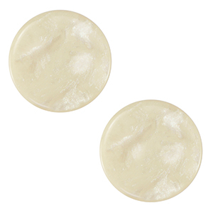 Cabochon plat 20mm Polaris Elements Jais Blanc prosecco