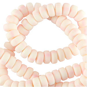 Perles en polym&egrave;re rondelles 7mm Rose doux