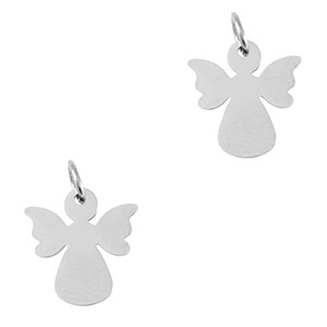 Breloques en acier Inox ange Argent&eacute;
