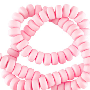 Perles en polym&egrave;re rondelles 7mm Rose b&eacute;b&eacute;