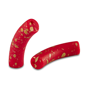 Perles acryliques tube mat Rouge-dor&eacute;
