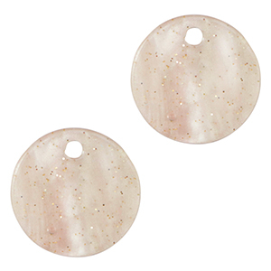 Pendentifs en r&eacute;sine paillet&eacute; 12mm Rose hortensia