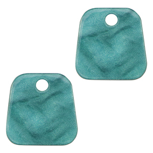 Pendentifs en r&eacute;sine trap&egrave;ze Bleu p&eacute;trole