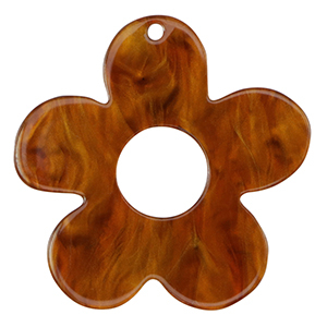 Pendentifs en r&eacute;sine fleur Marron topaze