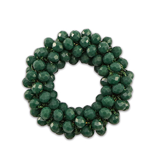 Pendentifs facett&eacute;es 32mm Vert fonc&eacute;