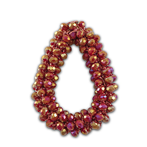 Pendentifs facett&eacute;es goutte Rouge sienna