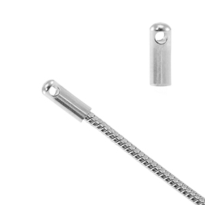 Appr&ecirc;ts en acier Inox embout pour cha&icirc;ne maille jaseron serpentine &Oslash;1.7mm Argent&eacute;