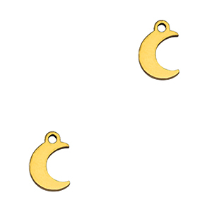 Breloques en acier Inox lune Dor&eacute;