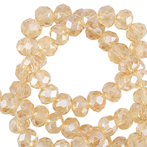 Perles &agrave; facettes 3x2mm disque Heishi Jaune souci-pearl shine coating