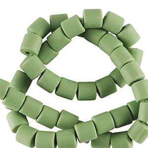 Perles en polym&egrave;re 6mm Vert basilic