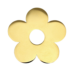 Breloques en acier Inox fleur Dor&eacute;