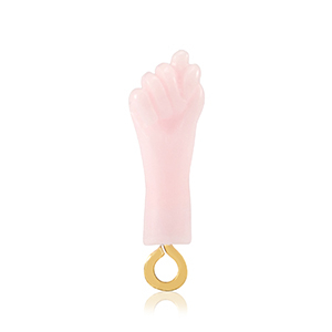 Pendentifs en r&eacute;sine "Mano Fico" Rose b&eacute;b&eacute;-dor&eacute;