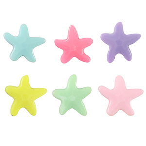 Perles aspect acrylique &eacute;toile Multicolore pastel