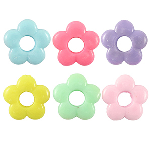 Perles aspect acrylique fleur Multicolore pastel