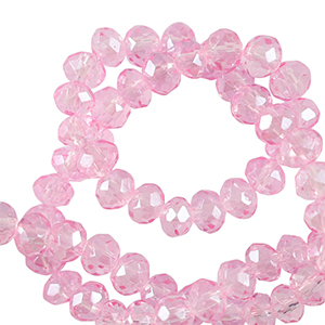 Perles &agrave; facettes 6x4mm disque Heishi Rose azal&eacute;e