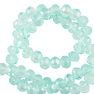 Perles &agrave; facettes 4x3mm disque Heishi Bleu clair turquoise