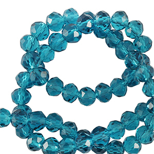 Perles &agrave; facettes 3x2mm disque Heishi Bleu sarcelle