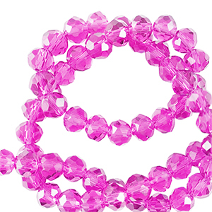 Perles &agrave; facettes 3x2mm disque Heishi Rose n&eacute;on