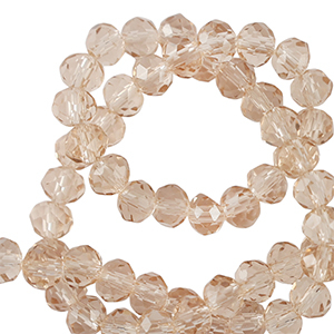 Perles &agrave; facettes 3x2mm disque Heishi Beige ambr&eacute;