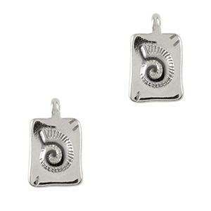 Breloques en m&eacute;tal DQ coquillage Argent&eacute; antique (sans nickel)