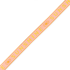 Ruban texte "sunshine" Jaune-rose