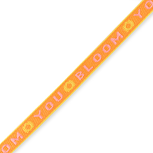 Ruban texte "you bloom" Orange-violet paisley