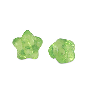 Perles acryliques &eacute;toile Vert printemps transparent