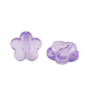 Perles acryliques fleur Violet transparent
