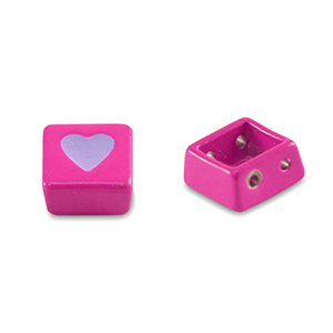 Perles tile carr&eacute; Rose magenta-violet paisley