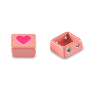 Perles tile carr&eacute; Rose lantana-rose magenta