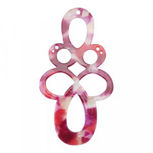 Pendentifs en r&eacute;sine baroque Rose multicolore