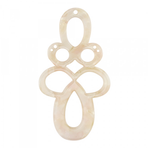 Pendentifs en r&eacute;sine baroque Blanc nacr&eacute;-rose