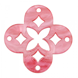 Pendentifs en r&eacute;sine mosa&iuml;que Rose p&acirc;le