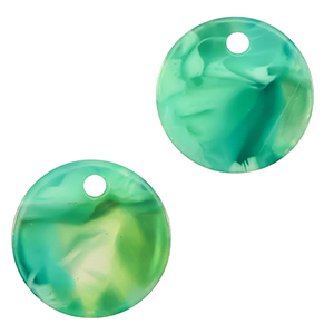 Pendentifs en r&eacute;sine 12mm Turquoise-vert