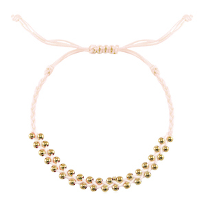 Bracelets tendance perles en acier inoxydable Beige-dor&eacute;