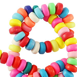 Perles en polym&egrave;re rondelles 7mm Multicolore