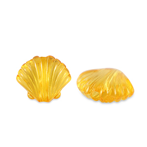Perles acryliques coquillage Transparent jaune spectra
