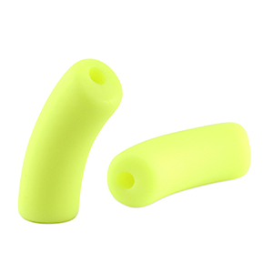 Perles tubes acryliques mat Jaune n&eacute;on