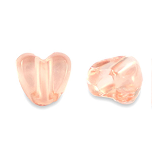 Perles acryliques c&oelig;ur Transparent rose saumon