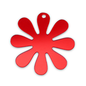 Pendentifs accroche-regard fleur 35mm Rouge m&eacute;tallique