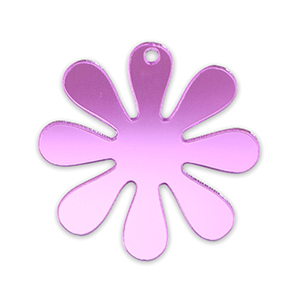 Pendentifs accroche-regard fleur 35mm Violet lilas m&eacute;tallique