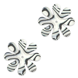Pendentifs accroche-regard fleur 25mm Gris anthracite