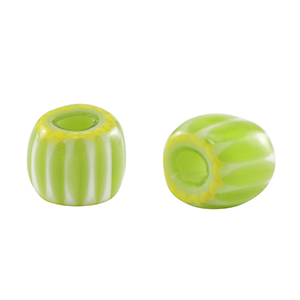 Perles Millefiori tube Vert clair