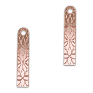 Pendentifs accroche-regard barre fleur Rose clair m&eacute;tallique