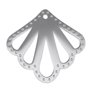 Breloques en acier Inox connecteur coquille Argent&eacute;