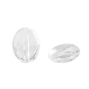 Perles acryliques ovale facett&eacute;es Transparent